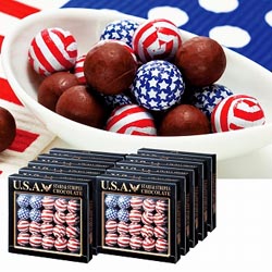 A-946★アメリカン フラッグボールチョコレート 10箱セット （アメリカ お土産 おみやげ）